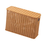 Maxbell Imitation Rattan Basket Decorative Storage Bin for Desktop Bedroom Household L wood