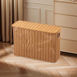 Maxbell Imitation Rattan Basket Decorative Storage Bin for Desktop Bedroom Household L wood