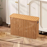 Maxbell Imitation Rattan Basket Decorative Storage Bin for Desktop Bedroom Household L wood
