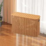 Maxbell Imitation Rattan Basket Decorative Storage Bin for Desktop Bedroom Household L wood