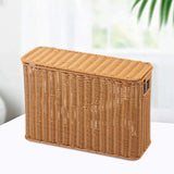 Maxbell Imitation Rattan Basket Decorative Storage Bin for Desktop Bedroom Household L wood
