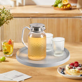 Maxbell 13.62inch Round Serving Tray Tableware Cup Holder for Bar Buffet Dining Room Gray