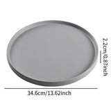 Maxbell 13.62inch Round Serving Tray Tableware Cup Holder for Bar Buffet Dining Room Gray