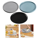 Maxbell 13.62inch Round Serving Tray Tableware Cup Holder for Bar Buffet Dining Room Gray