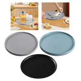 Maxbell 13.62inch Round Serving Tray Tableware Cup Holder for Bar Buffet Dining Room Gray