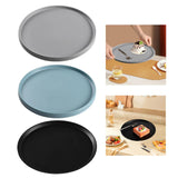Maxbell 13.62inch Round Serving Tray Tableware Cup Holder for Bar Buffet Dining Room Gray