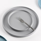 Maxbell 13.62inch Round Serving Tray Tableware Cup Holder for Bar Buffet Dining Room Gray