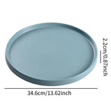 Maxbell 13.62inch Round Serving Tray Tableware Cup Holder for Bar Buffet Dining Room Blue