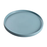 Maxbell 13.62inch Round Serving Tray Tableware Cup Holder for Bar Buffet Dining Room Blue