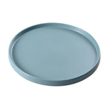 Maxbell 13.62inch Round Serving Tray Tableware Cup Holder for Bar Buffet Dining Room Blue