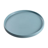 Maxbell 13.62inch Round Serving Tray Tableware Cup Holder for Bar Buffet Dining Room Blue