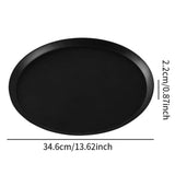 Maxbell 13.62inch Round Serving Tray Tableware Cup Holder for Bar Buffet Dining Room Black