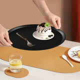 Maxbell 13.62inch Round Serving Tray Tableware Cup Holder for Bar Buffet Dining Room Black