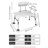 Maxbell Inside Shower Bench Extended Comfortable Transfer Bench for Disabled Seniors