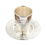 Maxbell Kiddush Cup with Saucer Teacup Tableware Goblet for Festival Holiday Shabbat