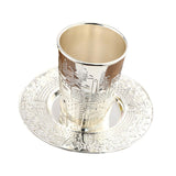 Maxbell Kiddush Cup with Saucer Teacup Tableware Goblet for Festival Holiday Shabbat