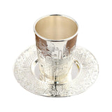 Maxbell Kiddush Cup with Saucer Teacup Tableware Goblet for Festival Holiday Shabbat