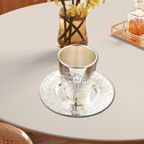 Maxbell Kiddush Cup with Saucer Teacup Tableware Goblet for Festival Holiday Shabbat