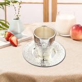 Maxbell Kiddush Cup with Saucer Teacup Tableware Goblet for Festival Holiday Shabbat