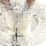 Maxbell Kiddush Cup with Saucer Teacup Tableware Goblet for Festival Holiday Shabbat