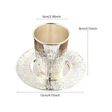 Maxbell Kiddush Cup with Saucer Teacup Tableware Goblet for Festival Holiday Shabbat