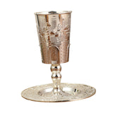 Maxbell Goblet with Saucer Decor Teacup Elijah Cup for Holiday Rosh Hashanah Shabbat