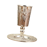 Maxbell Goblet with Saucer Decor Teacup Elijah Cup for Holiday Rosh Hashanah Shabbat