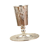 Maxbell Goblet with Saucer Decor Teacup Elijah Cup for Holiday Rosh Hashanah Shabbat