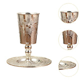 Maxbell Goblet with Saucer Decor Teacup Elijah Cup for Holiday Rosh Hashanah Shabbat