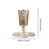 Maxbell Goblet with Saucer Decor Teacup Elijah Cup for Holiday Rosh Hashanah Shabbat