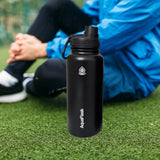 Maxbell Insulated Water Bottle 1180ml Outdoor Drinking Cup for Hiking Office Camping black