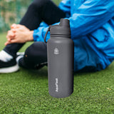 Maxbell Insulated Water Bottle 1180ml Outdoor Drinking Cup for Hiking Office Camping gray