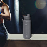 Maxbell Insulated Water Bottle 1180ml Outdoor Drinking Cup for Hiking Office Camping gray