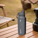 Maxbell Insulated Water Bottle 1180ml Outdoor Drinking Cup for Hiking Office Camping gray