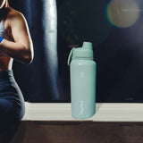 Maxbell Insulated Water Bottle 1180ml Outdoor Drinking Cup for Hiking Office Camping green