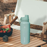 Maxbell Insulated Water Bottle 1180ml Outdoor Drinking Cup for Hiking Office Camping green