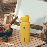 Maxbell Insulated Water Bottle 1180ml Outdoor Drinking Cup for Hiking Office Camping yellow
