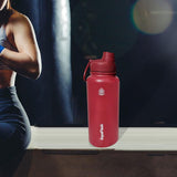 Maxbell Insulated Water Bottle 1180ml Outdoor Drinking Cup for Hiking Office Camping red