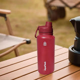 Maxbell Insulated Water Bottle 1180ml Outdoor Drinking Cup for Hiking Office Camping red