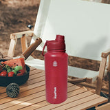 Maxbell Insulated Water Bottle 1180ml Outdoor Drinking Cup for Hiking Office Camping red
