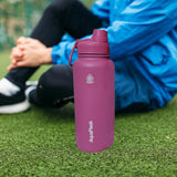 Maxbell Insulated Water Bottle 1180ml Outdoor Drinking Cup for Hiking Office Camping rose red