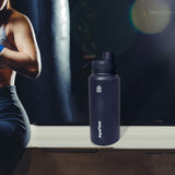 Maxbell Insulated Water Bottle 1180ml Outdoor Drinking Cup for Hiking Office Camping dark blue