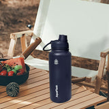 Maxbell Insulated Water Bottle 1180ml Outdoor Drinking Cup for Hiking Office Camping dark blue