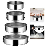 Maxbell Stainless Steel Flour Sifter Sturdy Reusable Cookware for Baking Flour Sieve 15cm