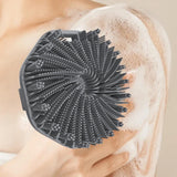 Maxbell Body Scrubber Handheld Premium Bath Massage Tool for Men and Women Showering Gray