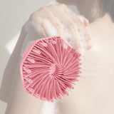 Maxbell Body Scrubber Handheld Premium Bath Massage Tool for Men and Women Showering Pink