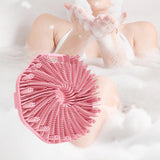 Maxbell Body Scrubber Handheld Premium Bath Massage Tool for Men and Women Showering Pink