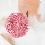 Maxbell Body Scrubber Handheld Premium Bath Massage Tool for Men and Women Showering Pink