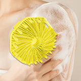 Maxbell Body Scrubber Handheld Premium Bath Massage Tool for Men and Women Showering Yellow