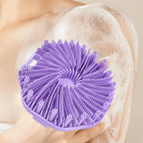 Maxbell Body Scrubber Handheld Premium Bath Massage Tool for Men and Women Showering Purple